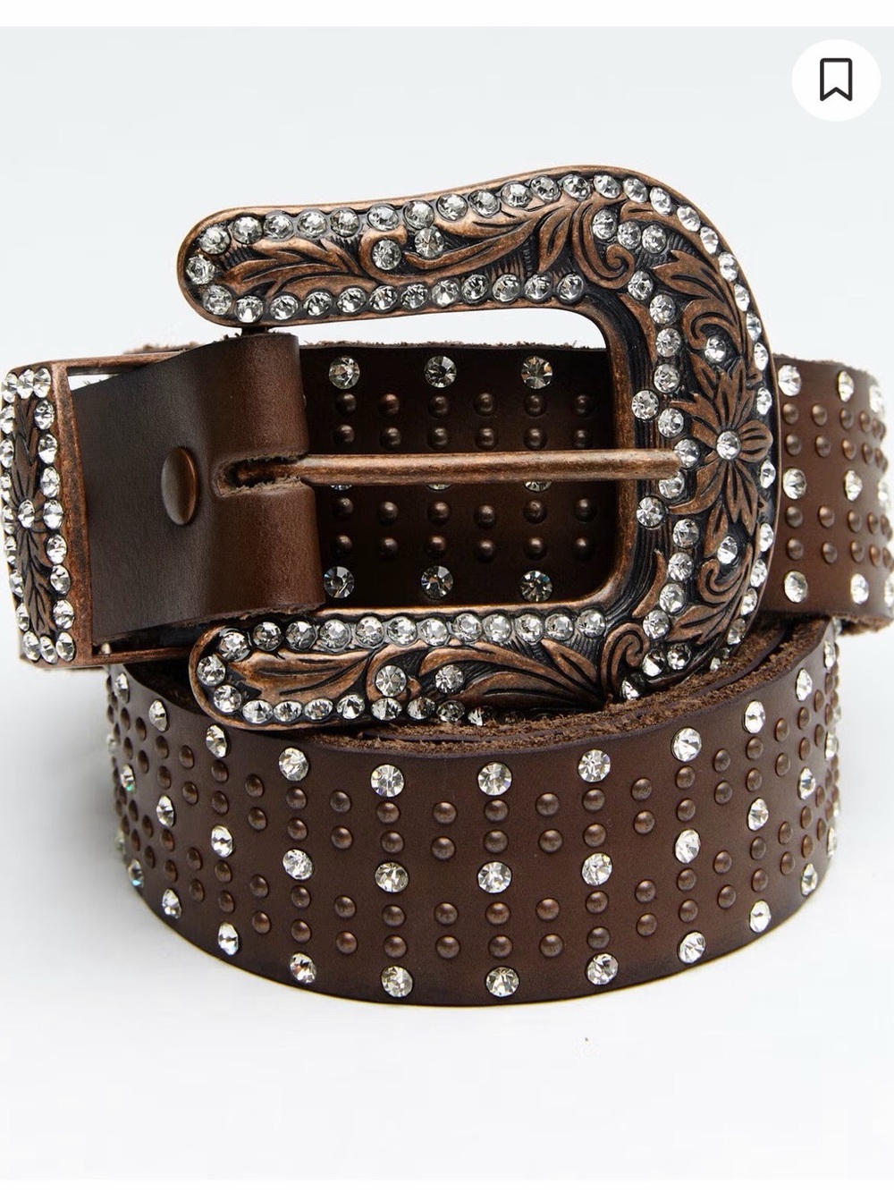 NEW Shyanne Embellished Brown Western Belt - Genuine Leather NWT 🌷